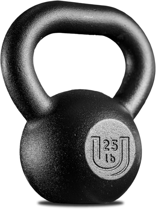 USA Made POWDERCOATED Kettlebell [Weights 20Lb 25Lb 35Lb 44Lb 50Lb] Made in USA for Men and Women with Wide Grip Handle, Home Gym, Kettle Bell for Core Fitness, Strength Training and Crossfit