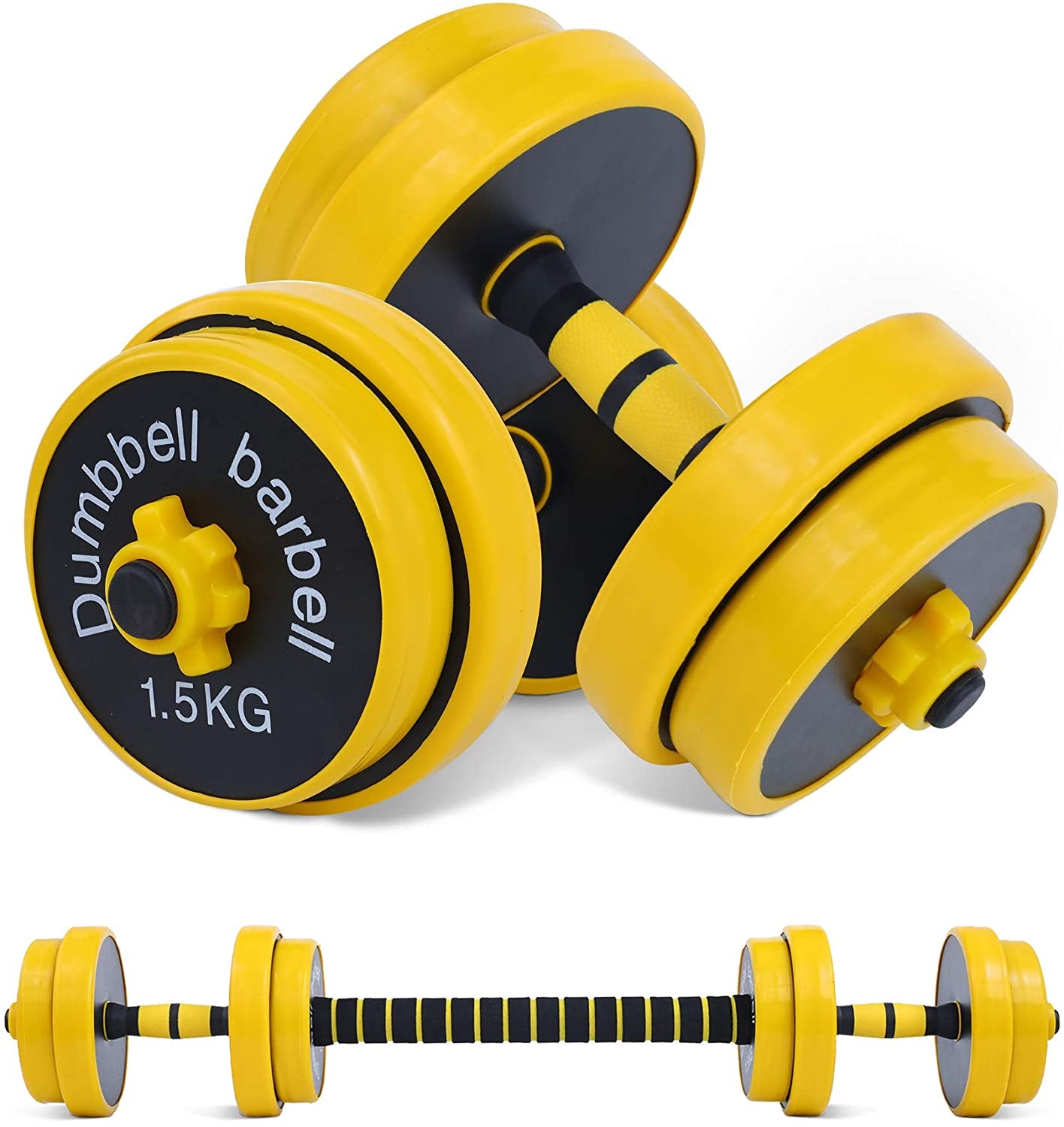 Dumbbell Set, Weights Adjustable Barbell Pair, Home Weights 2-In-1 Set, 22-33-44-55-66-88 Non-Slip, All-Purpose, Gym