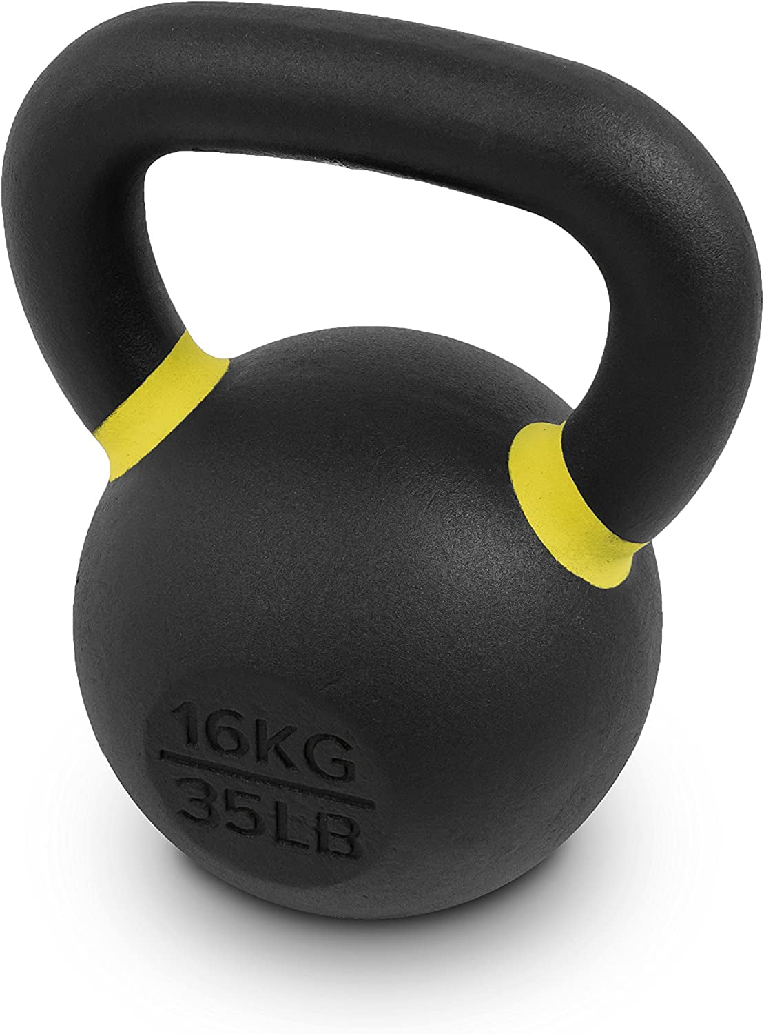 Premium Cast Iron Kettlebells Powder Coated Kettle Bell Weights - Includes LB and KG Weight